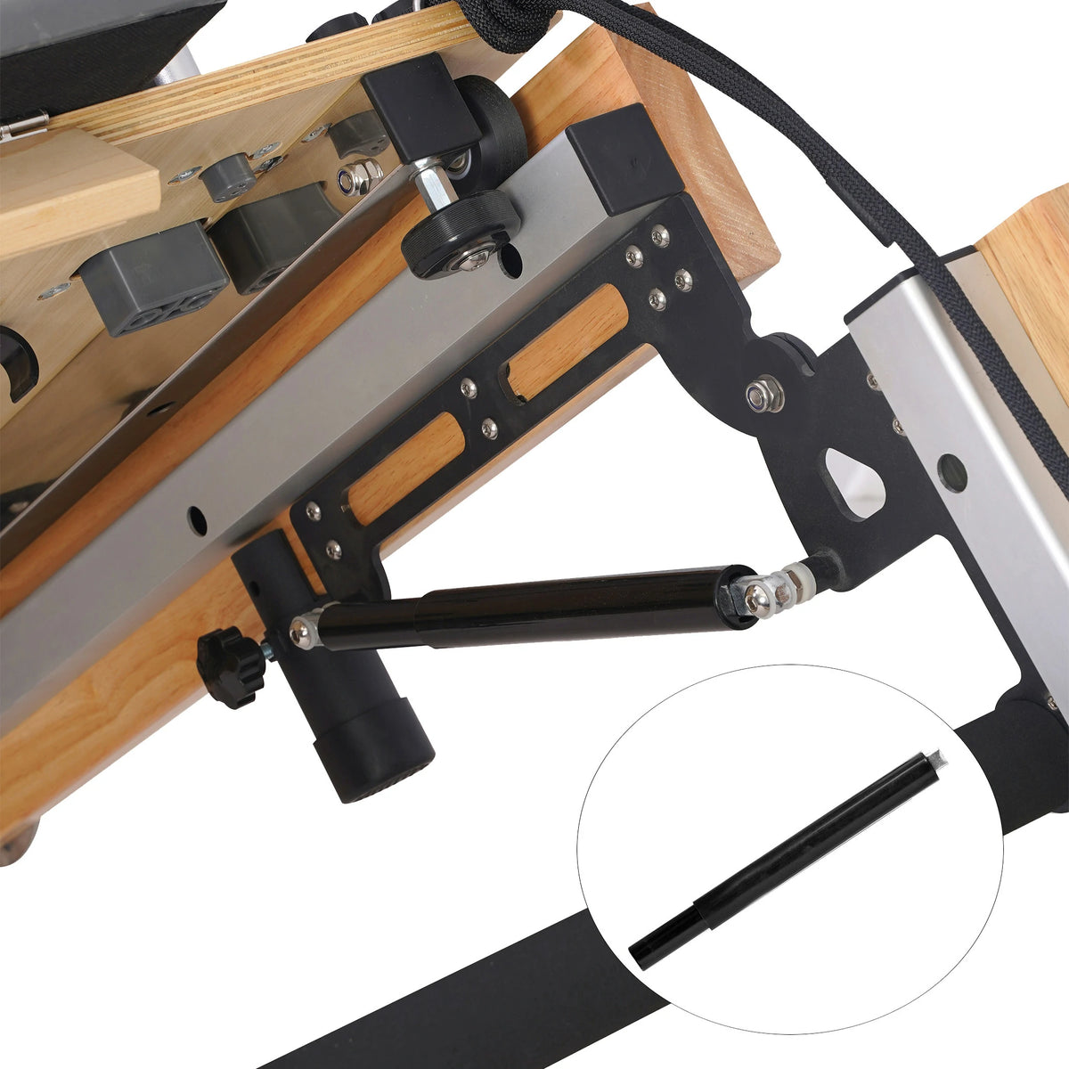 Faltbarer Pilates-Reformer aus Eiche, Grau