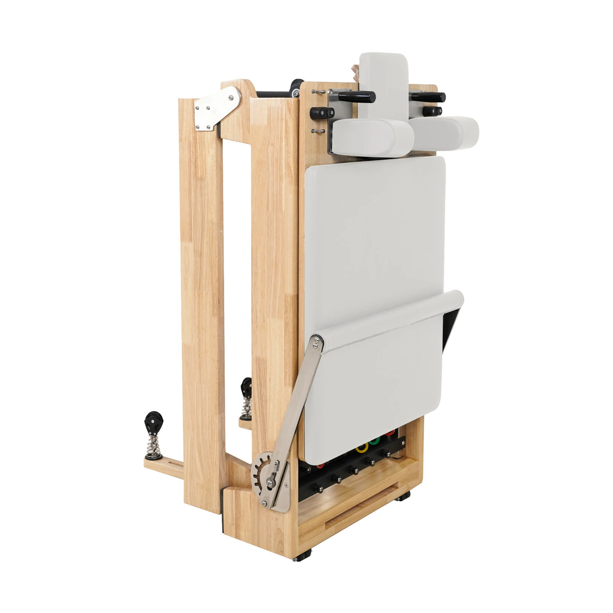 Reformeur de Pilates classique pliant en chêne – Blanc