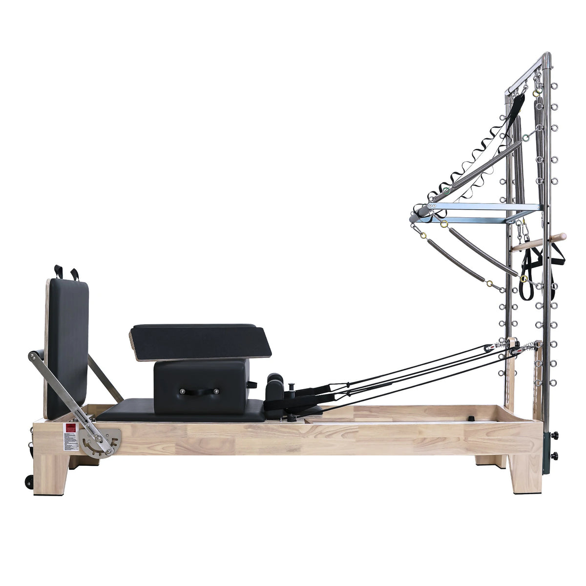 Pilates Reformer mit Tower Schwarz