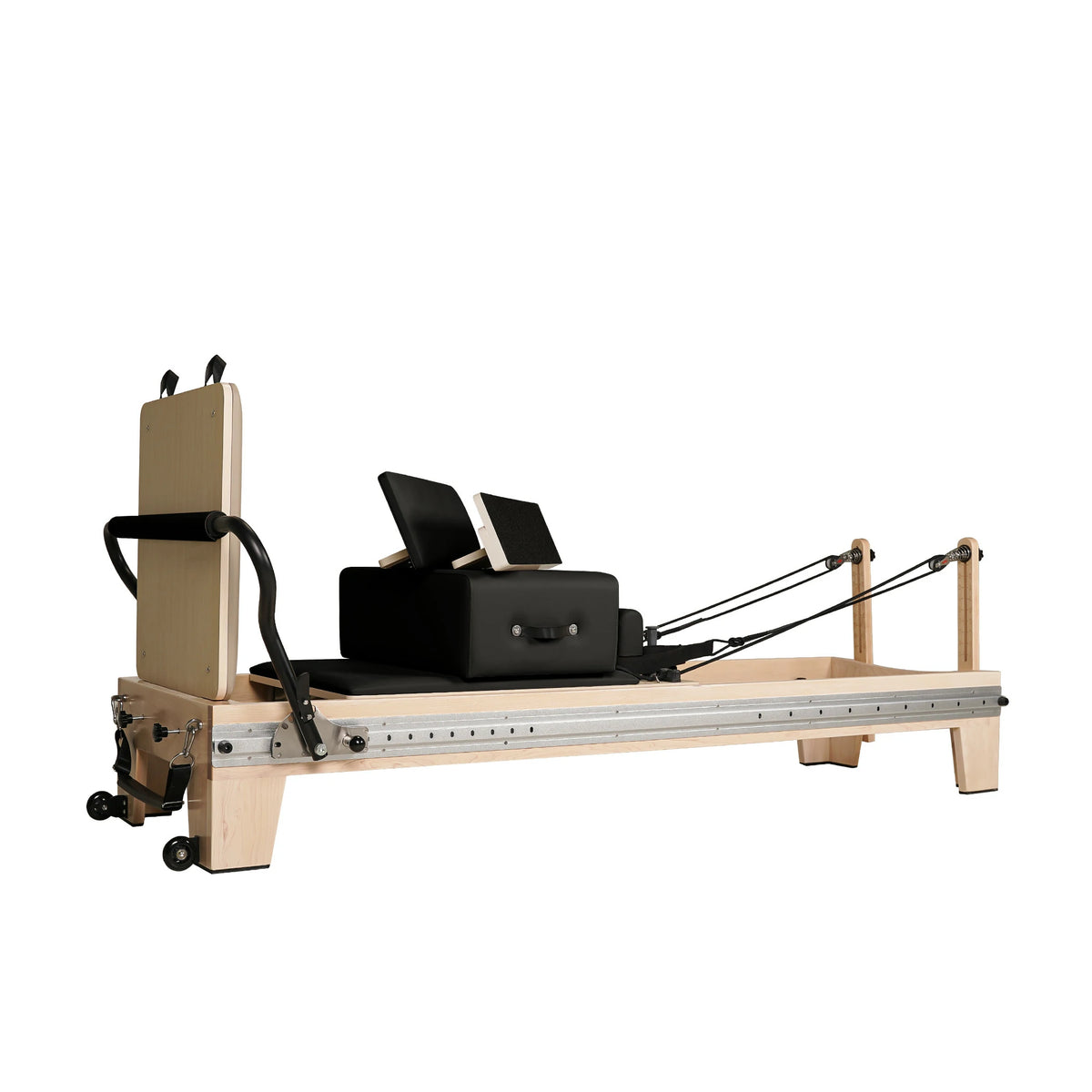 Maple Full Track Split Glide Pilates Reformer Schwarz