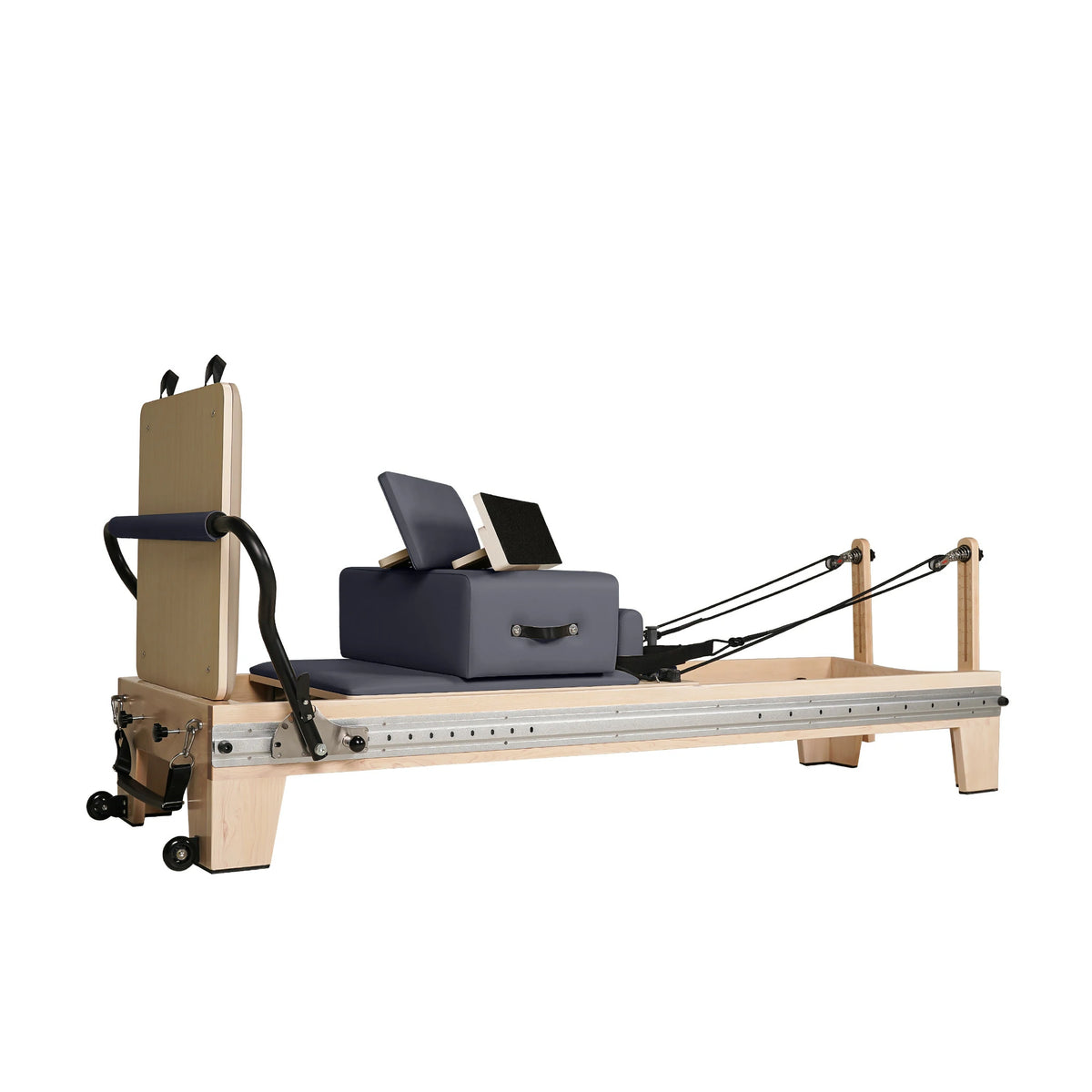 Reformer de Pilates glissant Maple, voie complète, gris