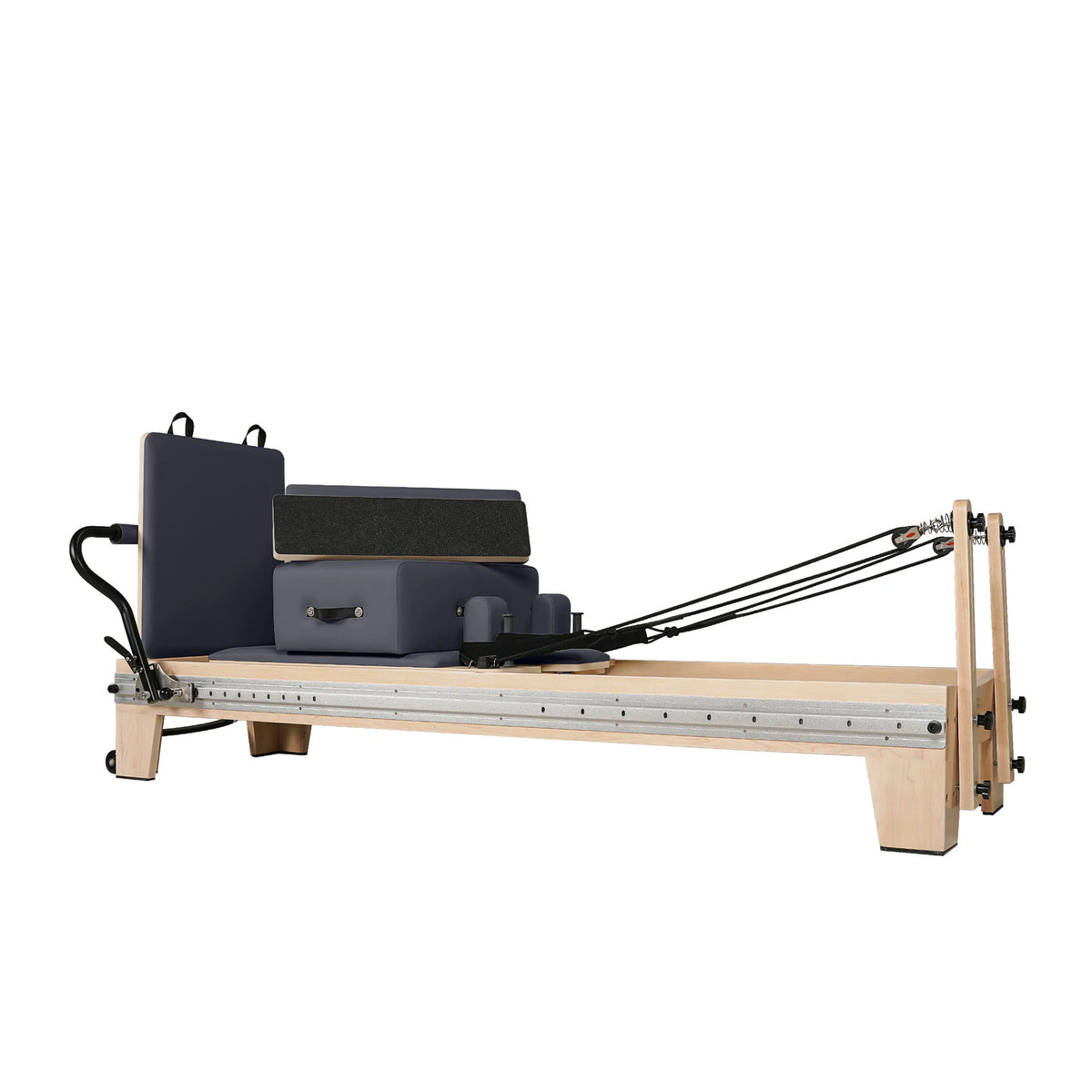 Reformer de Pilates glissant Maple, voie complète, gris