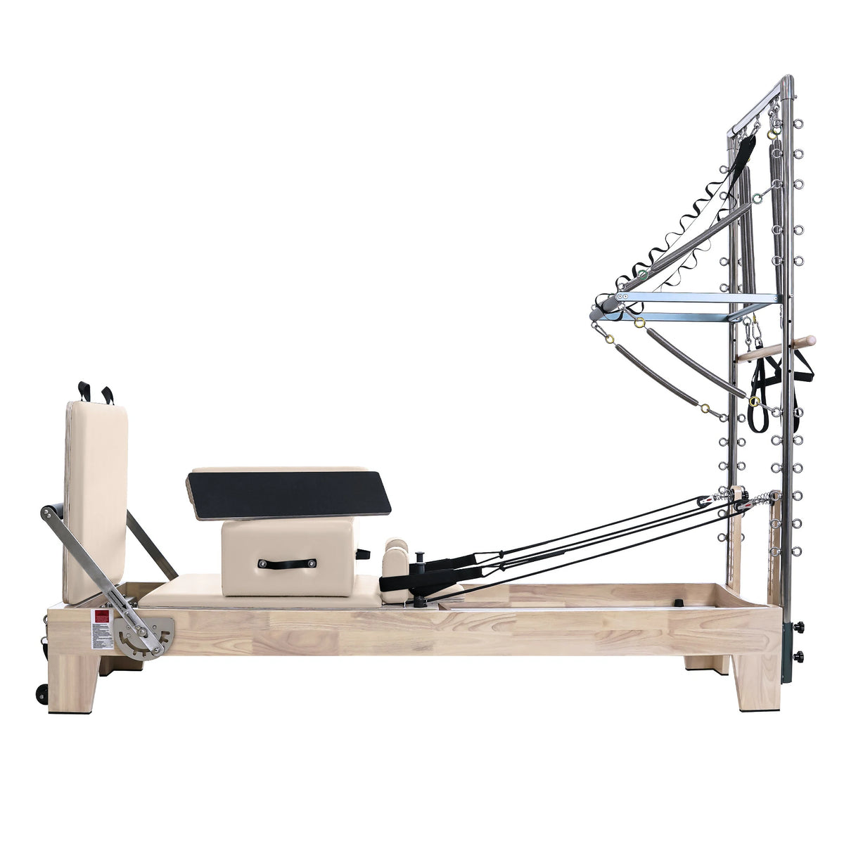 Pilates Reformer mit Tower Cremeweiß