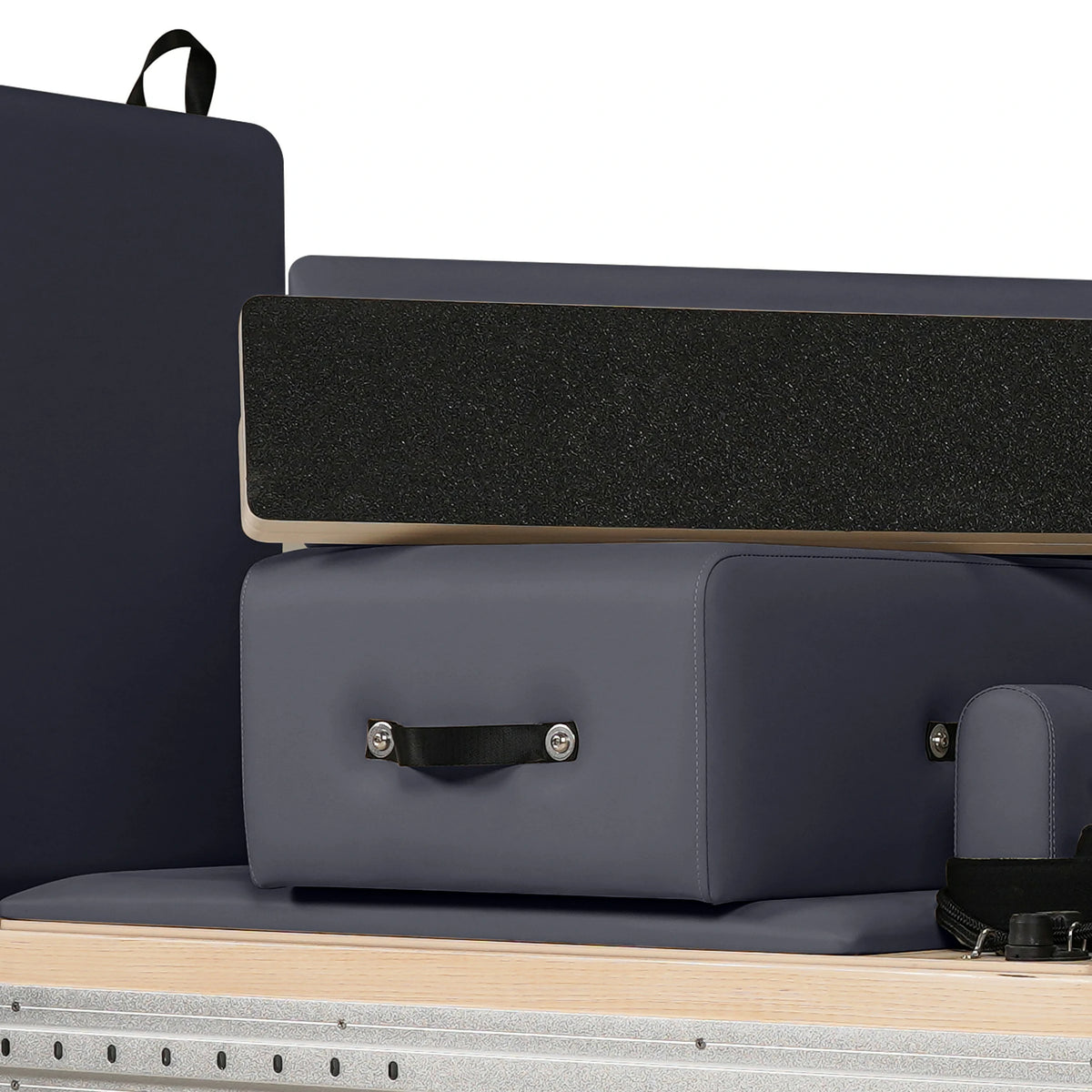 Reformer de Pilates glissant Maple, voie complète, gris