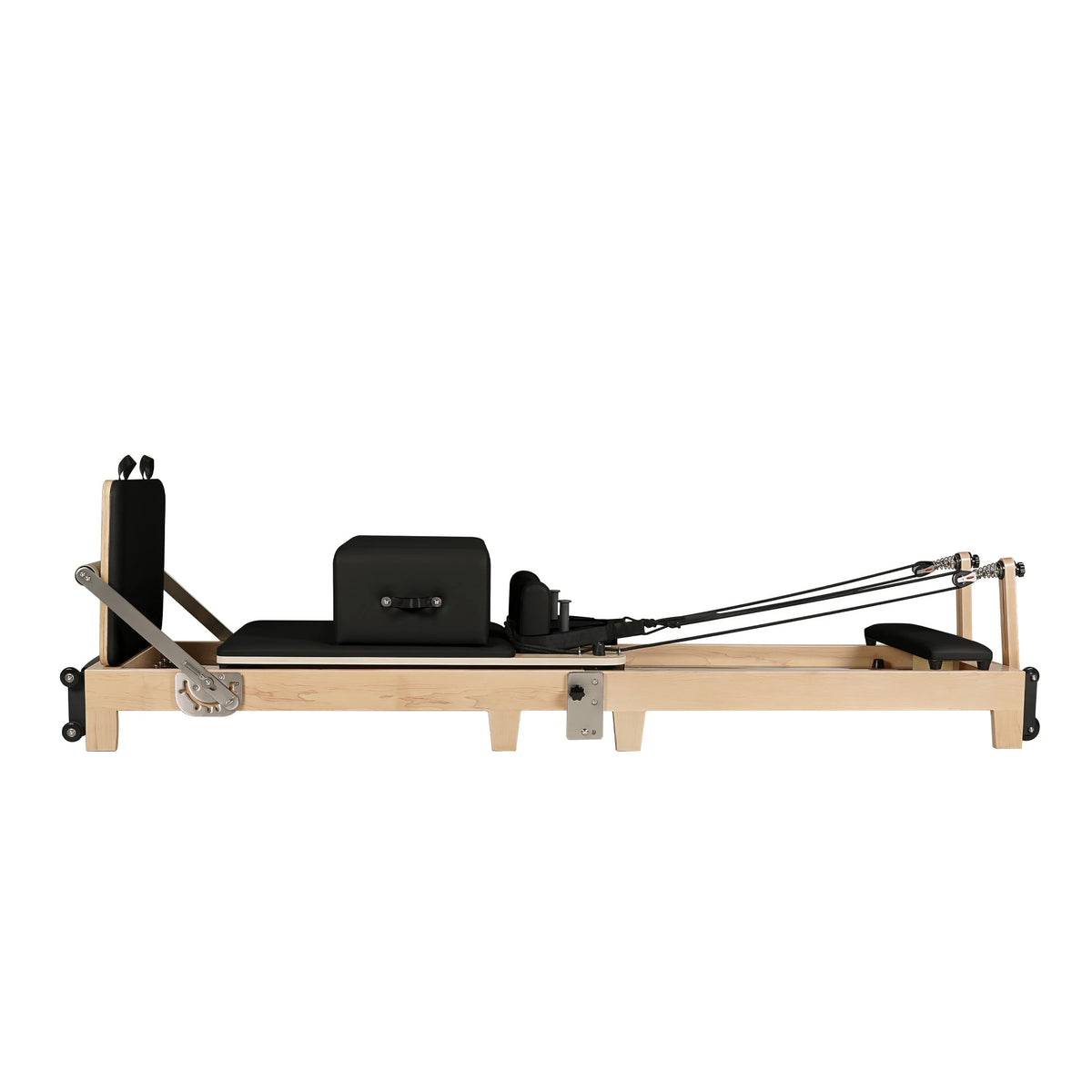Zusammenklappbarer Pilates-Reformer aus Ahornholz, schwarz