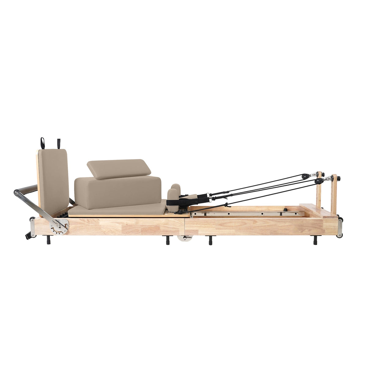 Zusammenklappbarer klassischer Pilates-Reformer Braun