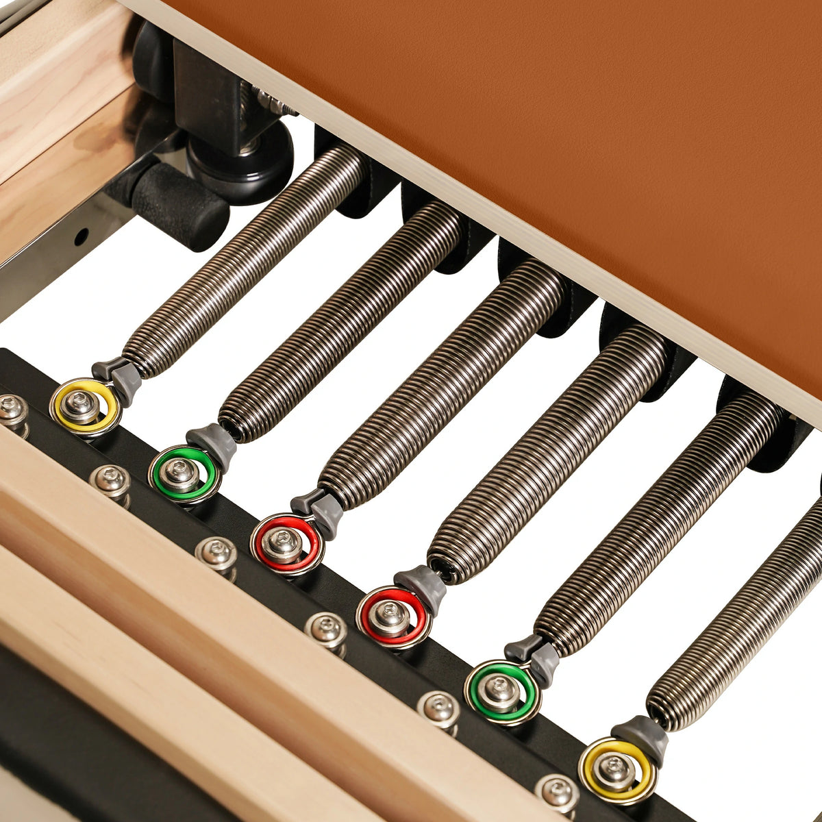 Foldable Maple Wood Pilates Reformer Orange