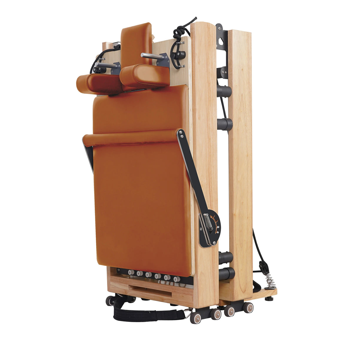 Zusammenklappbarer Pilates-Reformer Eiche Orange