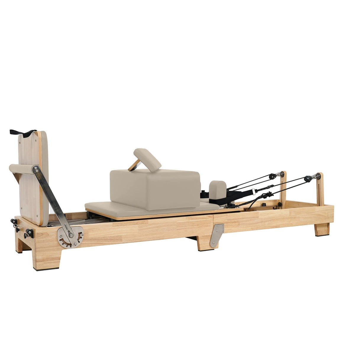Réformateur de Pilates classique pliable en chêne – Marron