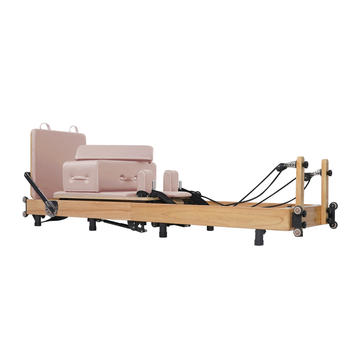 Faltbarer Pilates-Reformer aus Eiche, Rosa