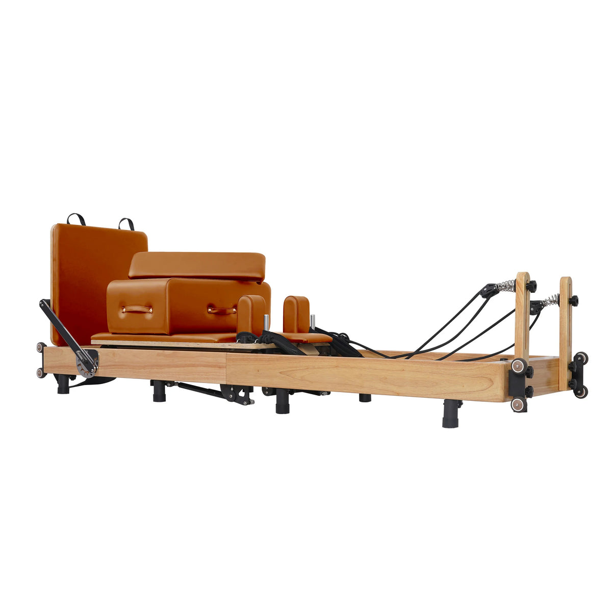 Zusammenklappbarer Pilates-Reformer Eiche Orange