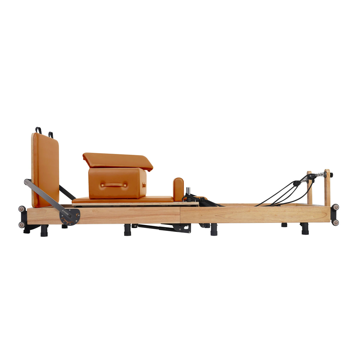 Zusammenklappbarer Pilates-Reformer Eiche Orange