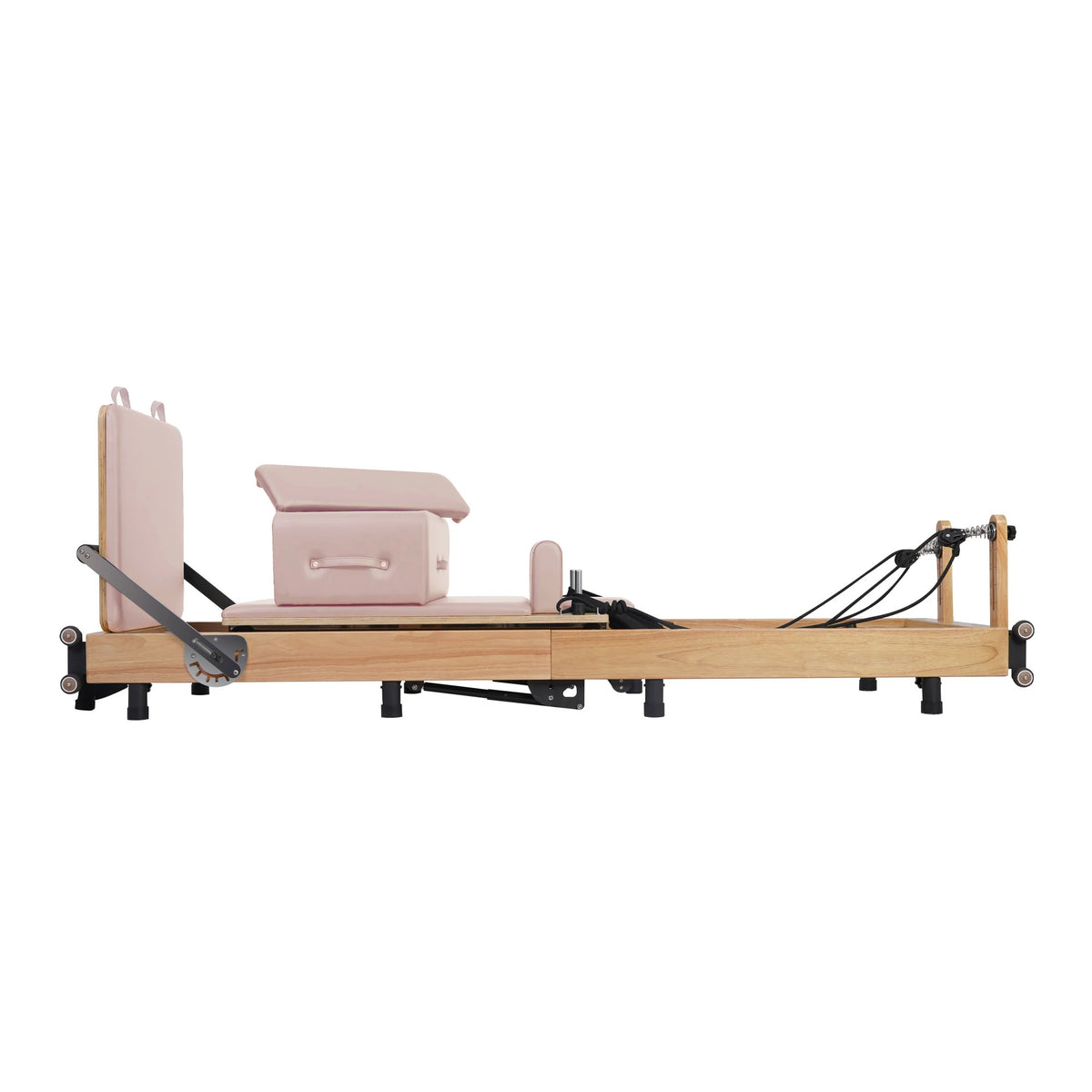 Faltbarer Pilates-Reformer aus Eiche, Rosa