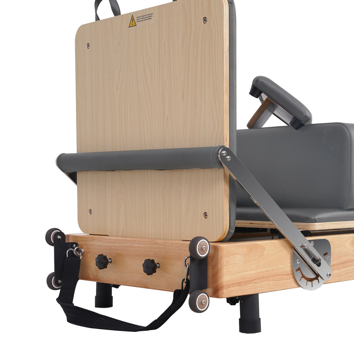 Faltbarer Pilates-Reformer aus Eiche, Grau