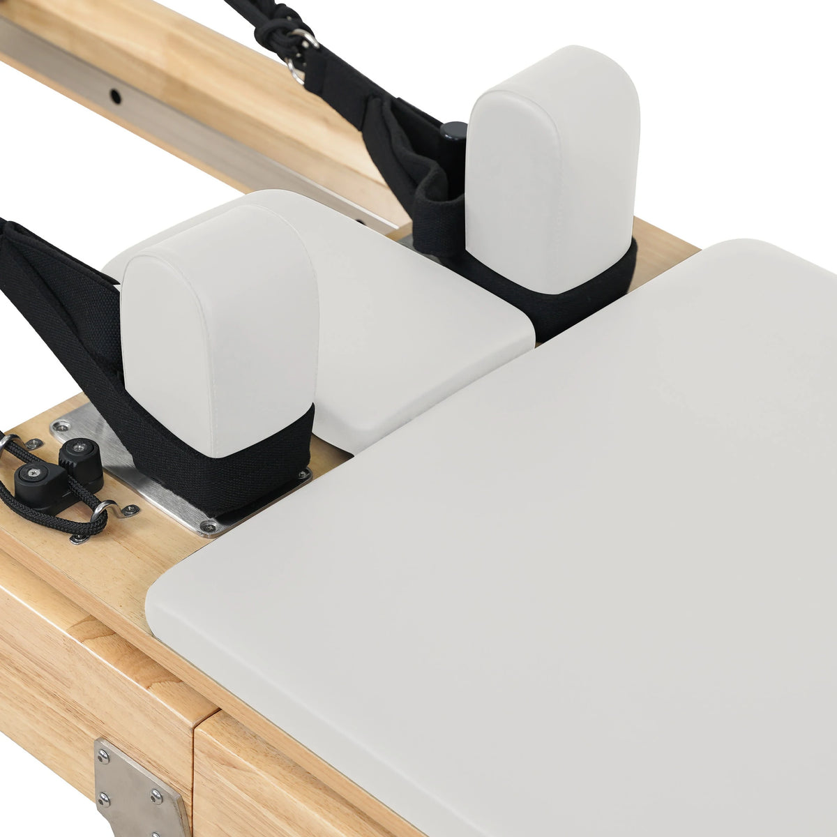 Reformeur de Pilates classique pliant en chêne – Blanc