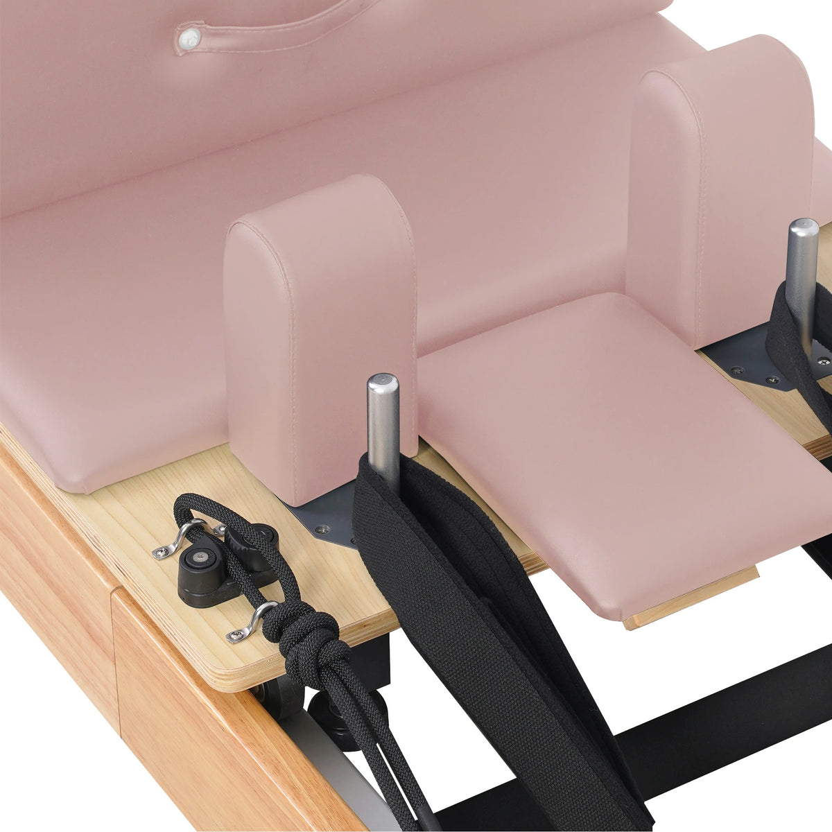 Foldable Oak Pilates Reformer Pink