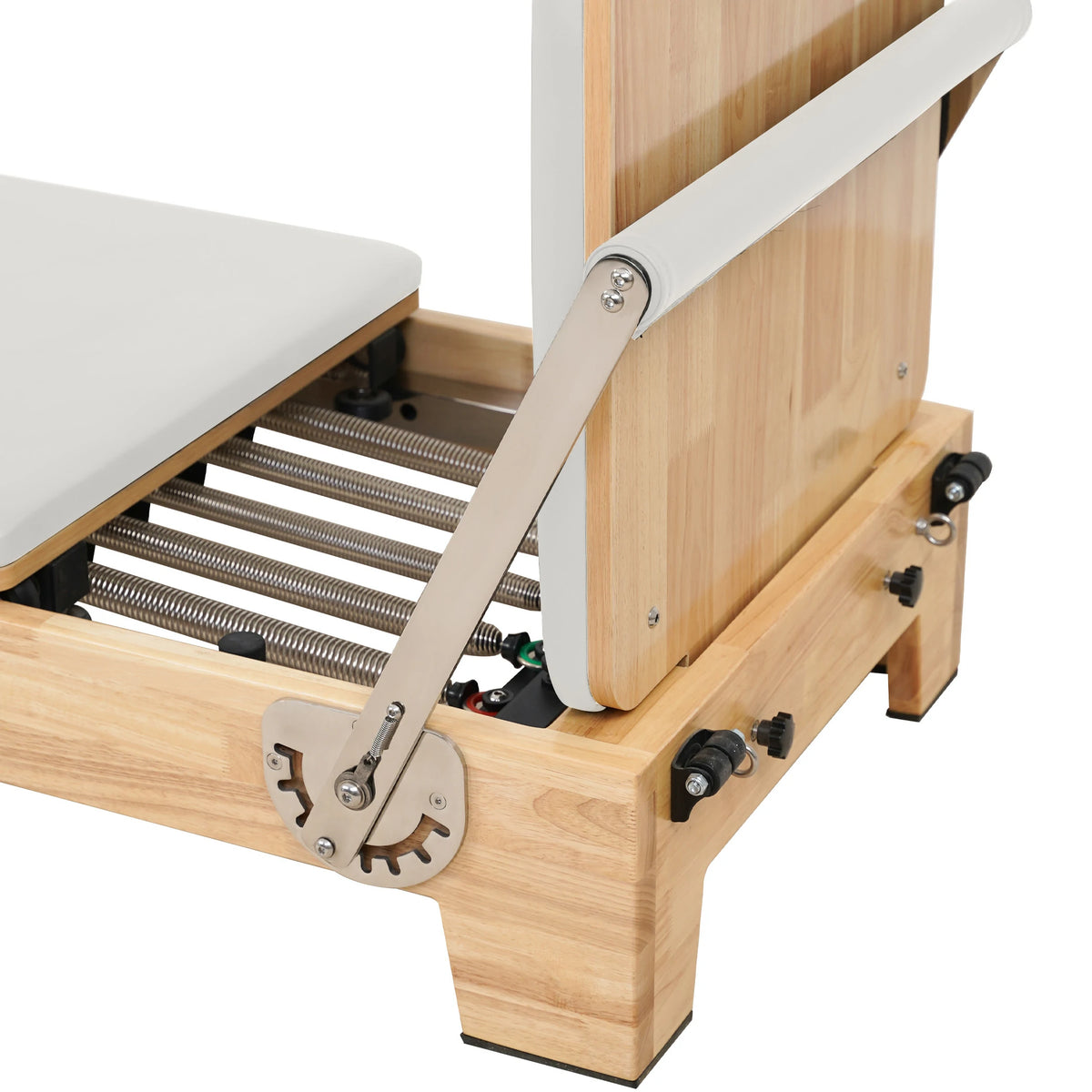 Reformeur de Pilates classique pliant en chêne – Blanc