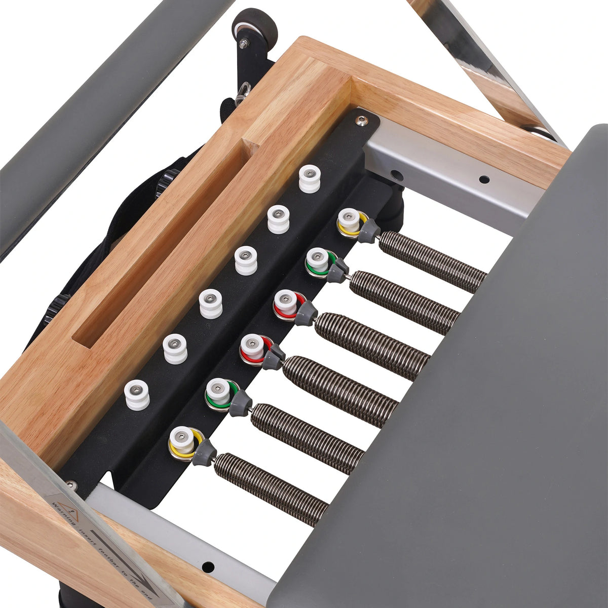 Faltbarer Pilates-Reformer aus Eiche, Grau