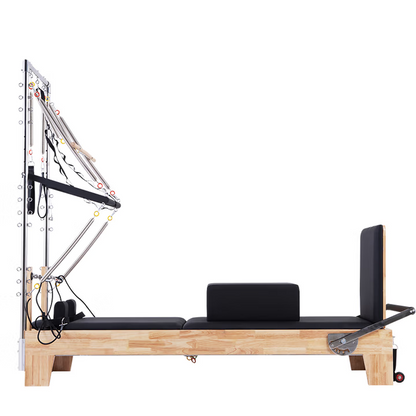Oak Pilates Reformer with Tower Black