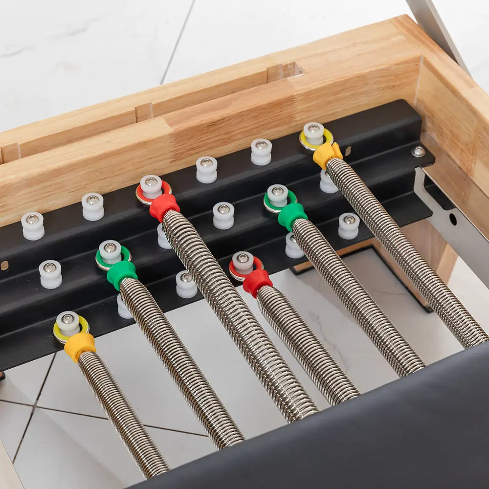 Oak Pilates Reformer with Tower Black